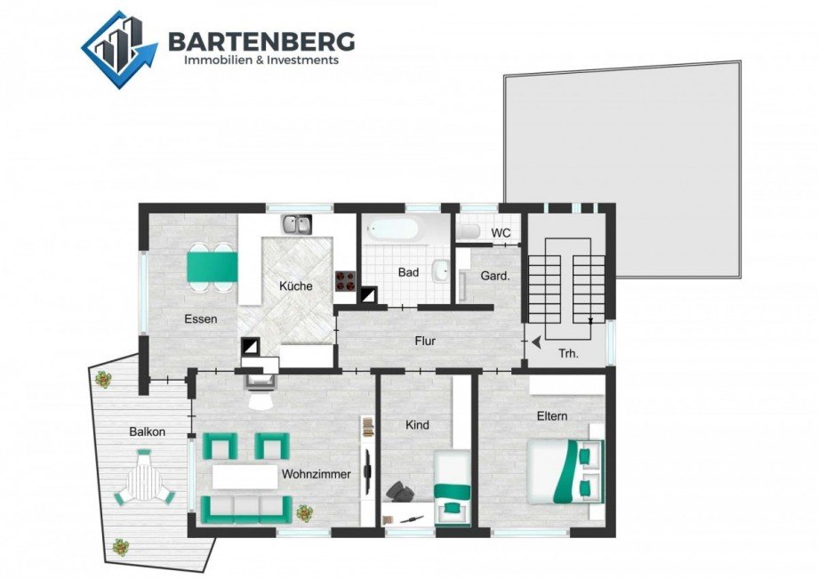 Herrschaftsweg 8 Grundriss-Wohnung OG Mehrfamilienhaus Ludwigsburg