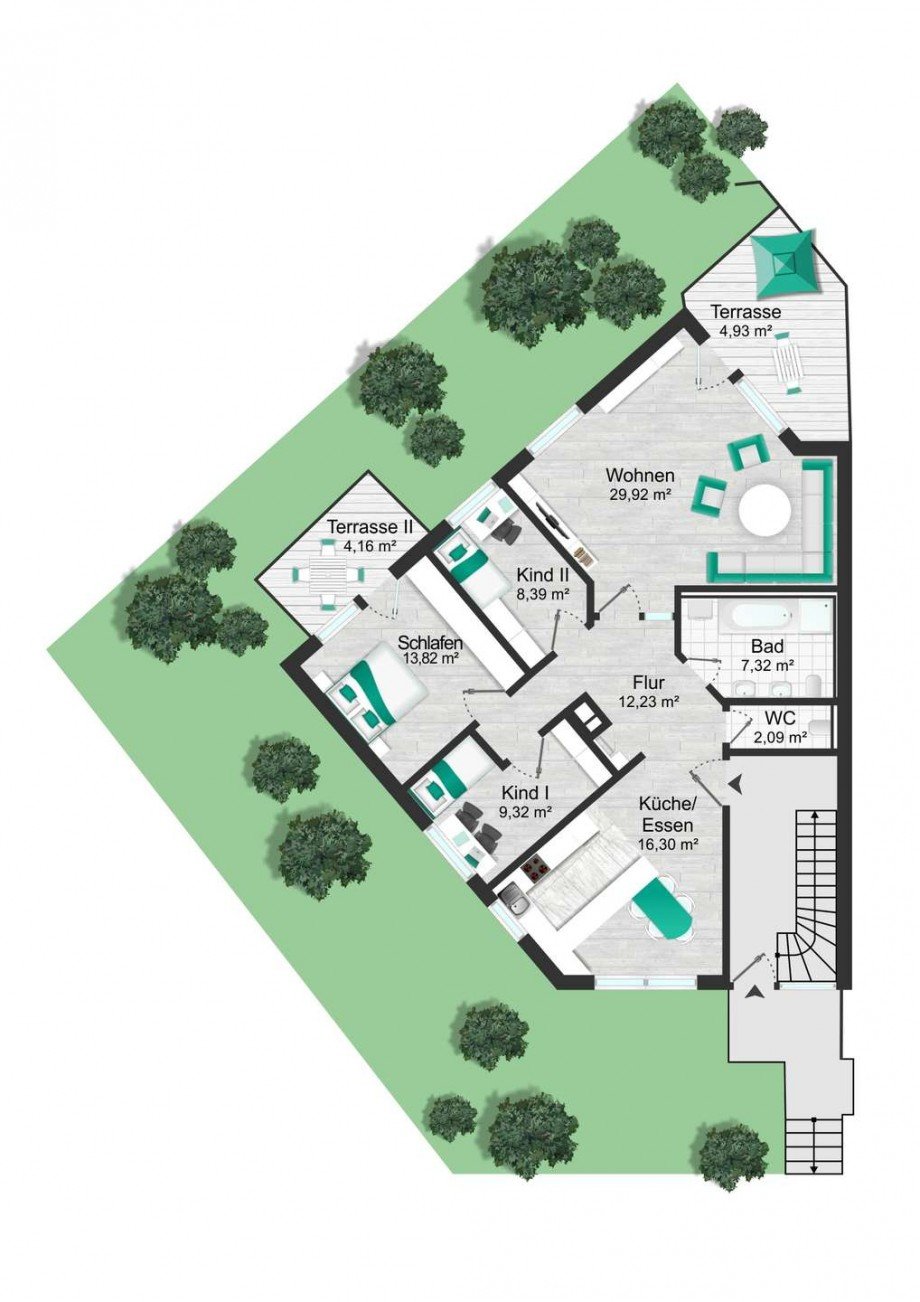 Grundriss Erdgeschosswohnung Vaihingen an der Enz