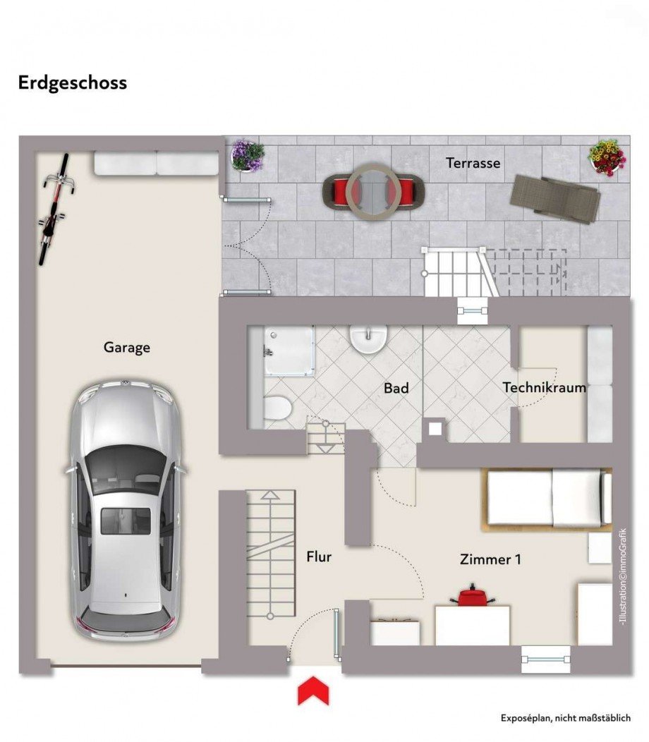 Grundriss EG Doppelhaush�lfte Tamm