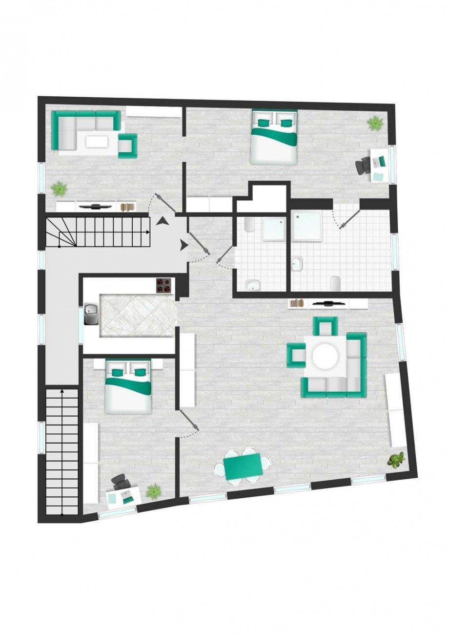 Grundriss 1. OG Wohn- / Gesch�ftshaus Vaihingen an der Enz
