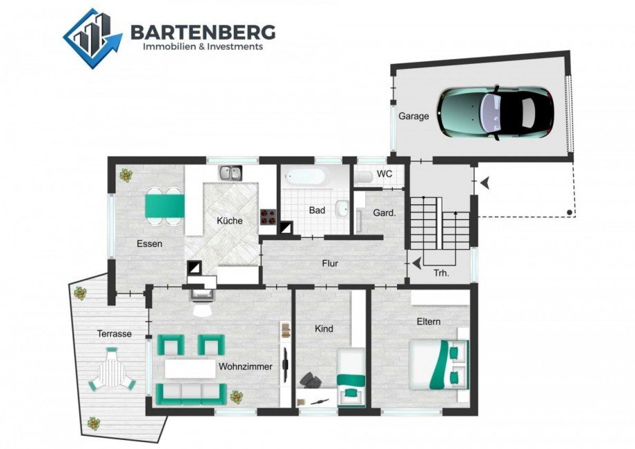 Herrschaftsweg 8 Grundriss-Wohnung EG Mehrfamilienhaus Ludwigsburg